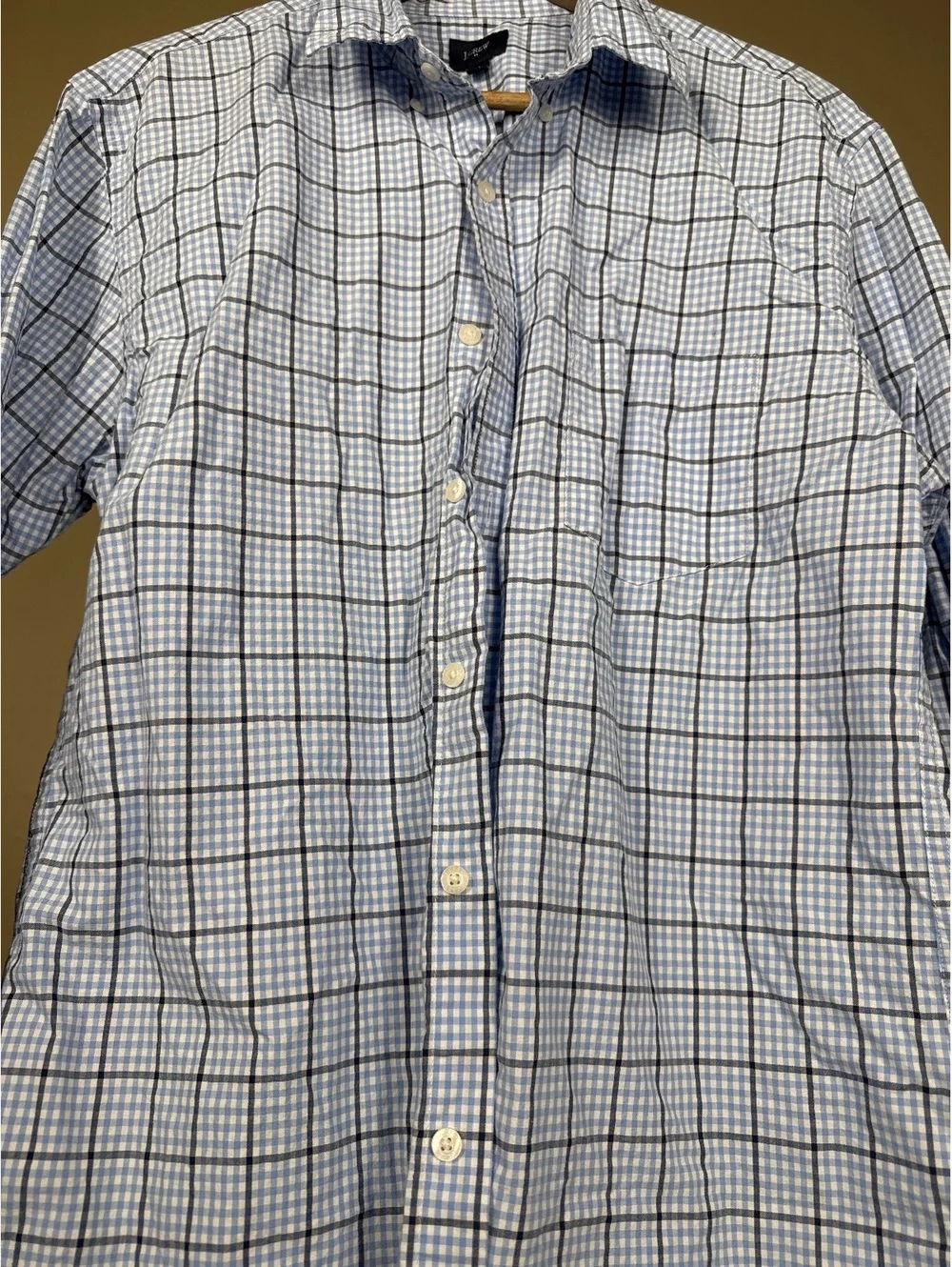 J.Crew Men's Long Sleeve Button-Down Check Shirt Size Large